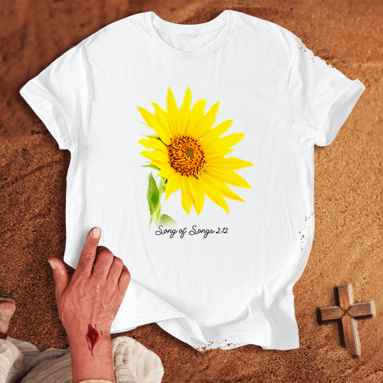 Vibrant Sunflowers T Shirt - Military Green 2XL | Biblical & Scripture Inspired Apparel | Jesus Monk