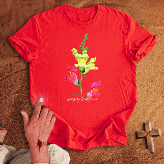 Vibrant Snapdragon Flowers T Shirt - Black S | Biblical & Scripture Inspired Apparel | Jesus Monk