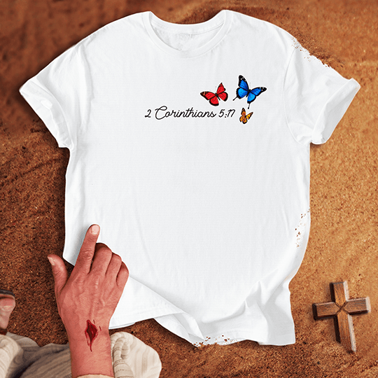 Vibrant Butterflies T Shirt - Sport Grey 2XL | Biblical & Scripture Inspired Apparel | Jesus Monk