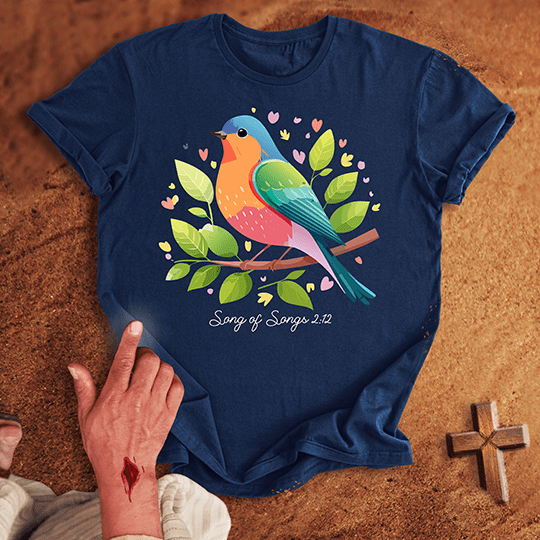 Vibrant Birds T Shirt - Tropical Blue S | Biblical & Scripture Inspired Apparel | Jesus Monk