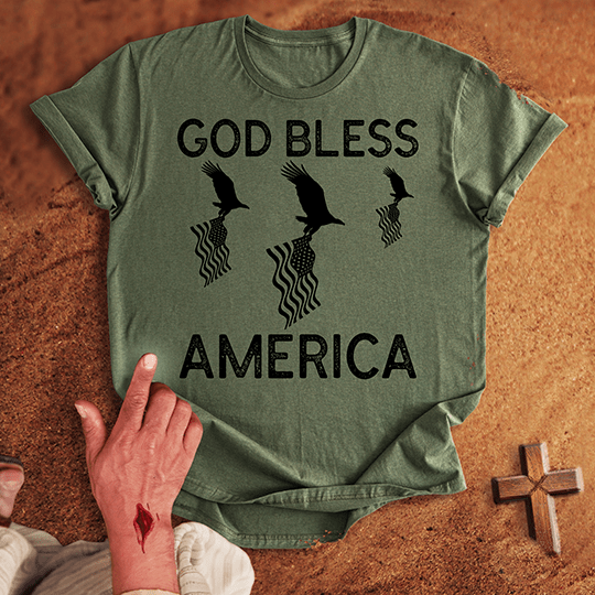 God Bless America T Shirt 1 - Navy L | Biblical & Scripture Inspired Apparel | Jesus Monk