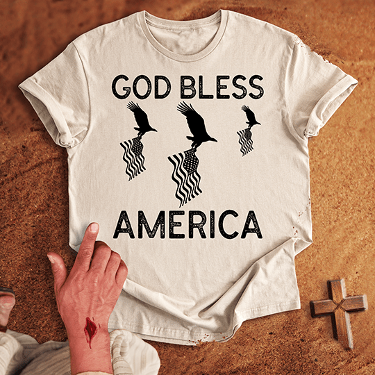 God Bless America T Shirt 1 - Navy XL | Biblical & Scripture Inspired Apparel | Jesus Monk