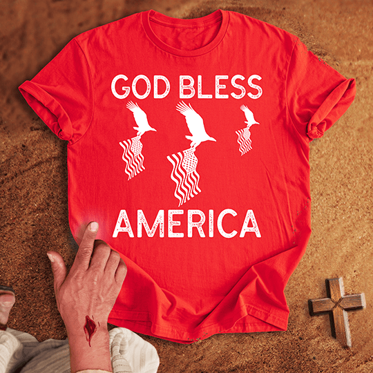 God Bless America T Shirt 1 - Navy 3XL | Biblical & Scripture Inspired Apparel | Jesus Monk