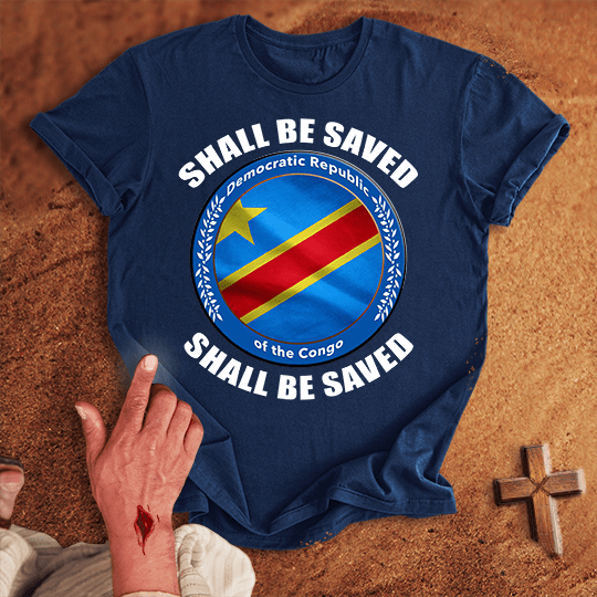 Democratic Republic Of The Congo Shall Be Saved T Shirt - Tropical Blue S | Biblical & Scripture Inspired Apparel | Jesus Monk