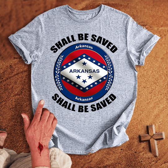 Arkansas Shall Be Saved T Shirt - Navy 2XL | Biblical & Scripture Inspired Apparel | Jesus Monk