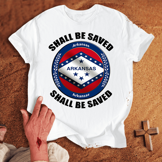 Arkansas Shall Be Saved T Shirt - Navy M | Biblical & Scripture Inspired Apparel | Jesus Monk