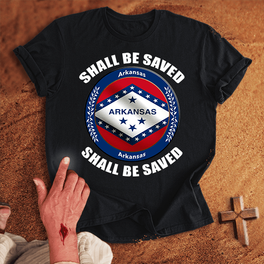 Arkansas Shall Be Saved T Shirt - Navy 3XL | Biblical & Scripture Inspired Apparel | Jesus Monk
