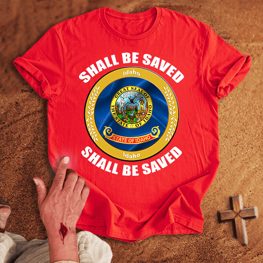 Idaho Shall Be Saved T Shirt - Military Green S | Biblical & Scripture Inspired Apparel | Jesus Monk