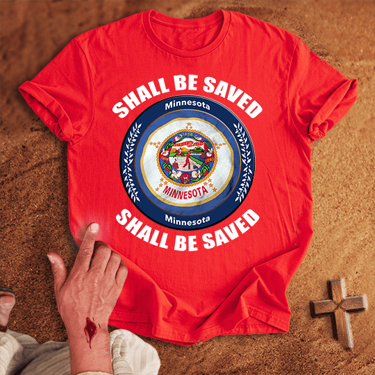 Minnesota Shall Be Saved T Shirt - Sport Grey S | Biblical & Scripture Inspired Apparel | Jesus Monk