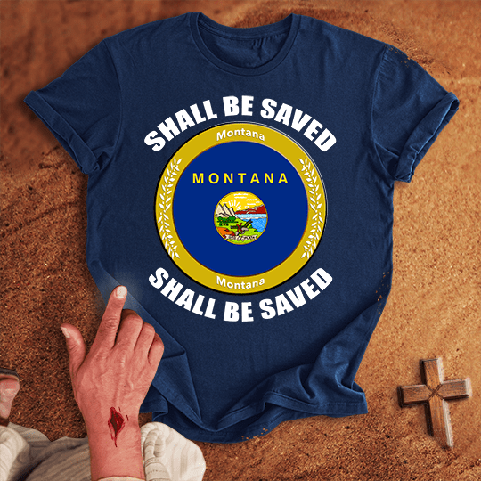 Montana Shall Be Saved T Shirt - Military Green 3XL | Biblical & Scripture Inspired Apparel | Jesus Monk