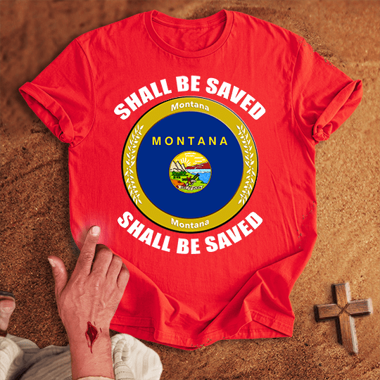 Montana Shall Be Saved T Shirt - Black S | Biblical & Scripture Inspired Apparel | Jesus Monk