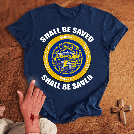 Nebraska Shall Be Saved T Shirt - Tropical Blue S | Biblical & Scripture Inspired Apparel | Jesus Monk