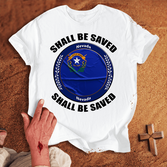 Nevada Shall Be Saved T Shirt - Sand 2XL | Biblical & Scripture Inspired Apparel | Jesus Monk
