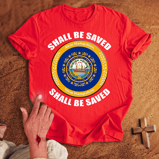 New Hampshire Shall Be Saved T Shirt - Navy S | Biblical & Scripture Inspired Apparel | Jesus Monk