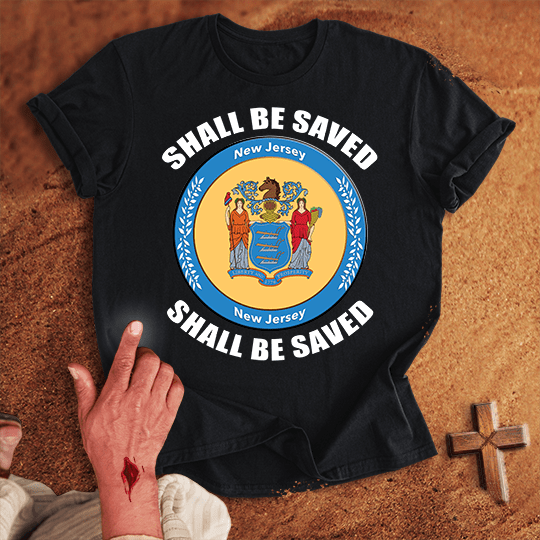 New Jersey Shall Be Saved T Shirt - Red 3XL | Biblical & Scripture Inspired Apparel | Jesus Monk