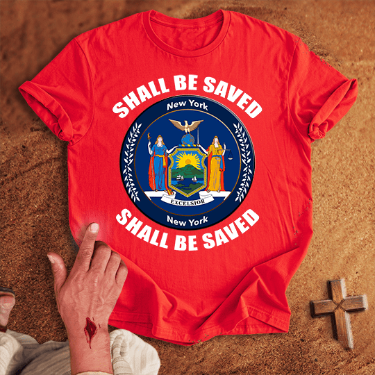 New York Shall Be Saved T Shirt - Sand S | Biblical & Scripture Inspired Apparel | Jesus Monk