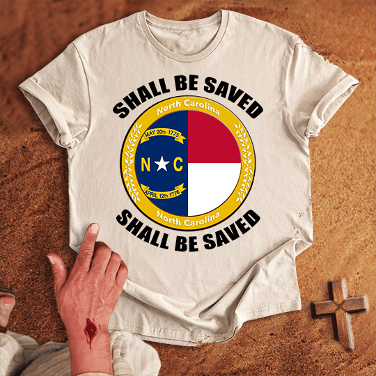 North Carolina Shall Be Saved T Shirt - Tropical Blue M | Biblical & Scripture Inspired Apparel | Jesus Monk