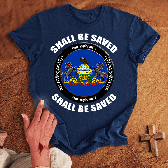 Pennsylvania Shall Be Saved T Shirt - Black 3XL | Biblical & Scripture Inspired Apparel | Jesus Monk