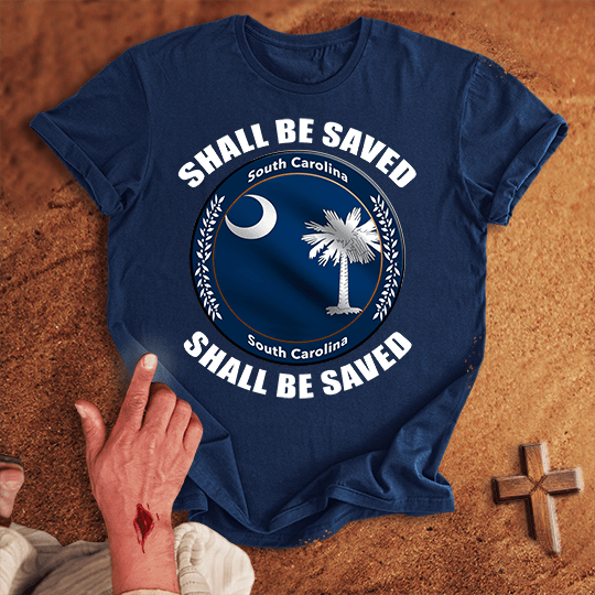 South Carolina Shall Be Saved T Shirt - Tropical Blue S | Biblical & Scripture Inspired Apparel | Jesus Monk