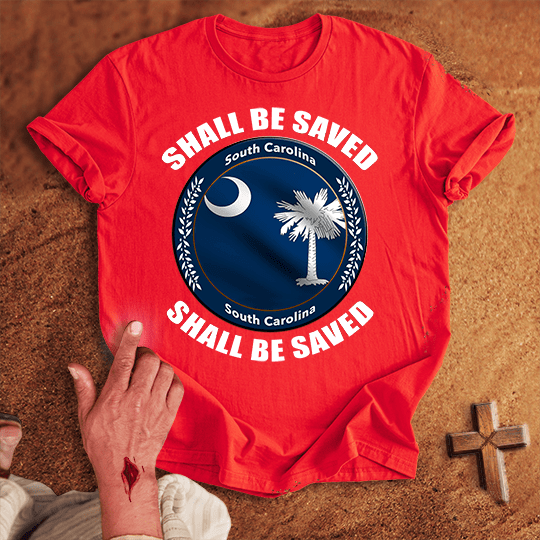 South Carolina Shall Be Saved T Shirt - Tropical Blue M | Biblical & Scripture Inspired Apparel | Jesus Monk