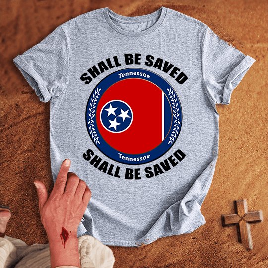 Tennessee Shall Be Saved T Shirt - Red XL | Biblical & Scripture Inspired Apparel | Jesus Monk