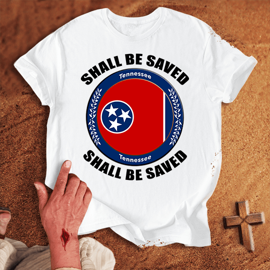 Tennessee Shall Be Saved T Shirt - Red 2XL | Biblical & Scripture Inspired Apparel | Jesus Monk
