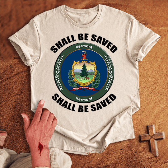 Vermont Shall Be Saved T Shirt - Tropical Blue M | Biblical & Scripture Inspired Apparel | Jesus Monk