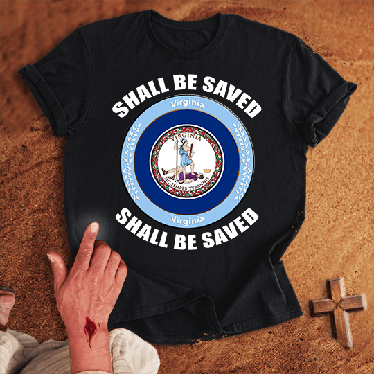 Virginia Shall Be Saved T Shirt - Navy 3XL | Biblical & Scripture Inspired Apparel | Jesus Monk