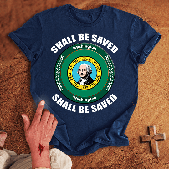 Washington Shall Be Saved T Shirt - Red S | Biblical & Scripture Inspired Apparel | Jesus Monk