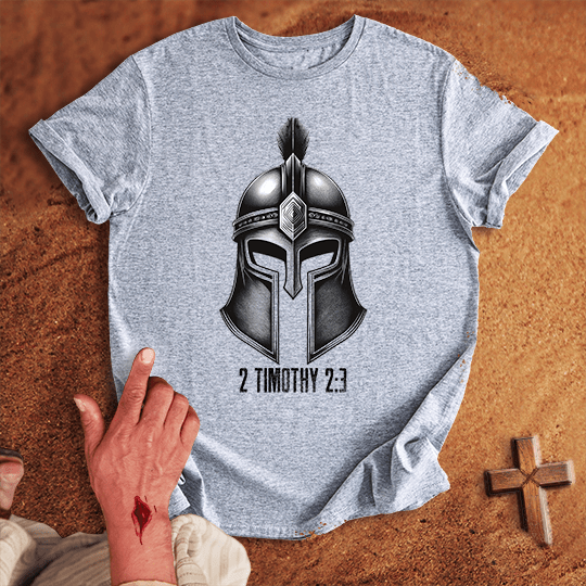 Soldier Of Jesus Christ 3 T Shirt - Sand XL | Biblical & Scripture Inspired Apparel | Jesus Monk