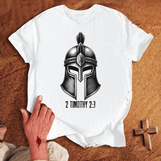 Soldier Of Jesus Christ 3 T Shirt - Sand 2XL | Biblical & Scripture Inspired Apparel | Jesus Monk