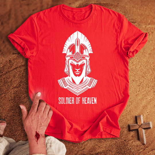 Soldier Of Heaven 3 T Shirt - White S | Biblical & Scripture Inspired Apparel | Jesus Monk