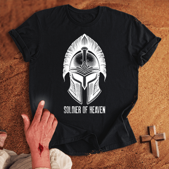 Soldier Of Heaven 4 T Shirt - Navy L | Biblical & Scripture Inspired Apparel | Jesus Monk