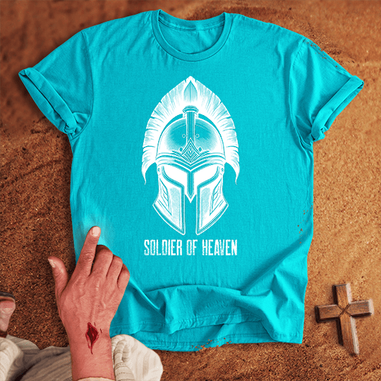 Soldier Of Heaven 4 T Shirt - Navy 2XL | Biblical & Scripture Inspired Apparel | Jesus Monk