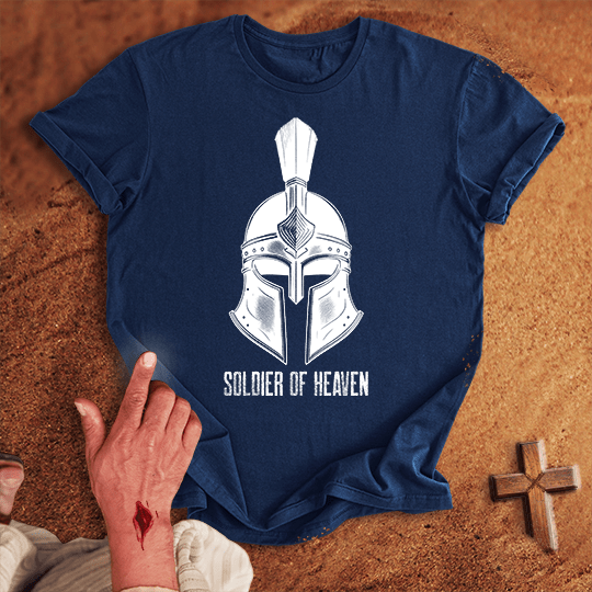 Soldier Of Heaven 5 T Shirt - Red S | Biblical & Scripture Inspired Apparel | Jesus Monk
