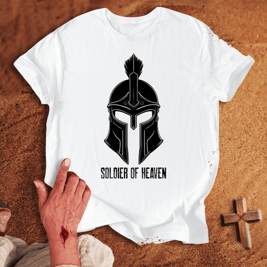 Soldier Of Heaven 7 T Shirt - Red M | Biblical & Scripture Inspired Apparel | Jesus Monk