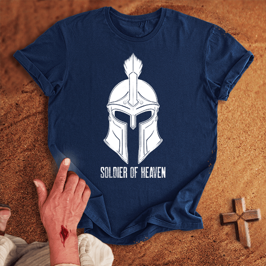 Soldier Of Heaven 7 T Shirt - White S | Biblical & Scripture Inspired Apparel | Jesus Monk