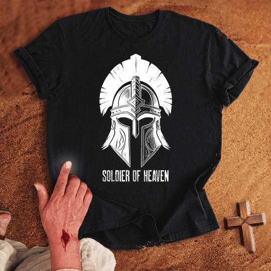 Soldier Of Heaven 8 T Shirt - White M | Biblical & Scripture Inspired Apparel | Jesus Monk