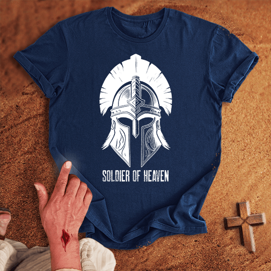 Soldier Of Heaven 8 T Shirt - White 3XL | Biblical & Scripture Inspired Apparel | Jesus Monk