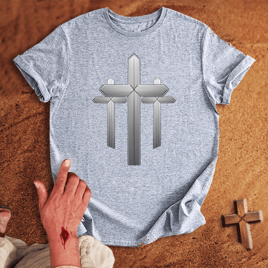 3 Crosses 4 T Shirt - Black 3XL | Biblical & Scripture Inspired Apparel | Jesus Monk