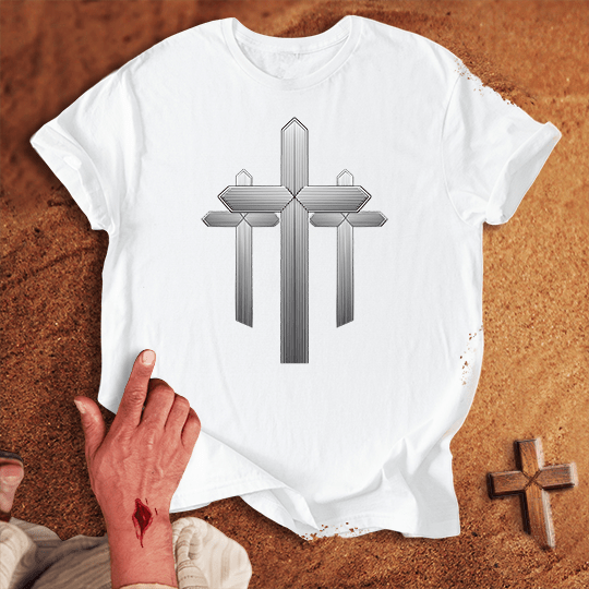 3 Crosses 4 T Shirt - Black M | Biblical & Scripture Inspired Apparel | Jesus Monk
