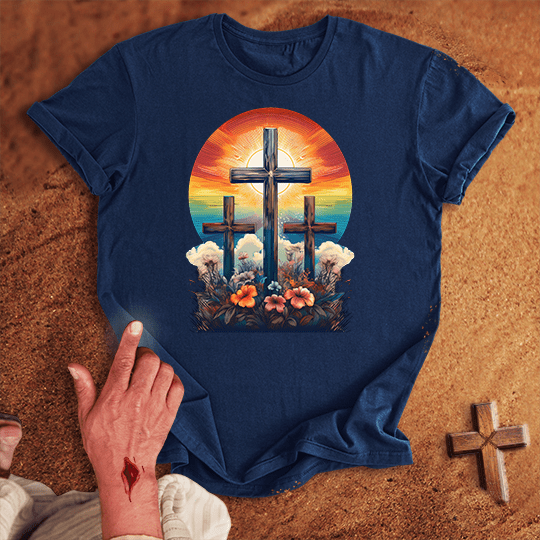 3 Crosses 6 T Shirt - Military Green 3XL | Biblical & Scripture Inspired Apparel | Jesus Monk
