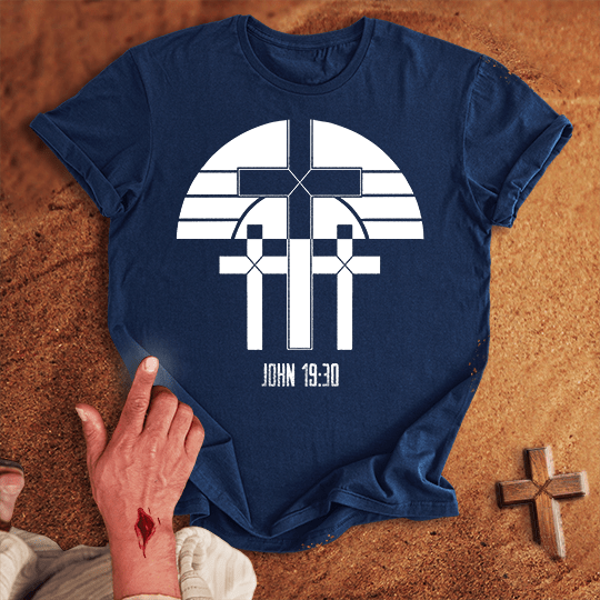 3 Crosses 8 T Shirt - Sand M | Biblical & Scripture Inspired Apparel | Jesus Monk