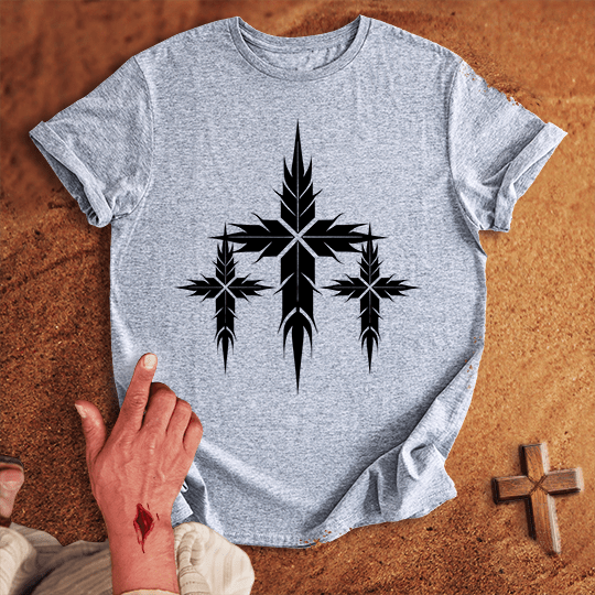 3 Crosses 13 T Shirt - White 2XL | Biblical & Scripture Inspired Apparel | Jesus Monk