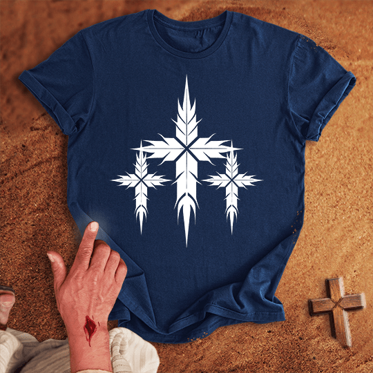 3 Crosses 13 T Shirt - Tropical Blue S | Biblical & Scripture Inspired Apparel | Jesus Monk