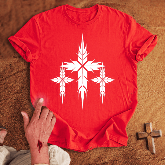3 Crosses 13 T Shirt - Tropical Blue M | Biblical & Scripture Inspired Apparel | Jesus Monk