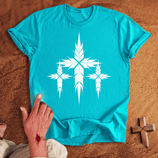 3 Crosses 13 T Shirt - White M | Biblical & Scripture Inspired Apparel | Jesus Monk