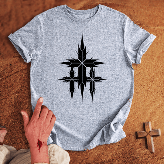 3 Crosses 16 T Shirt - Military Green XL | Biblical & Scripture Inspired Apparel | Jesus Monk