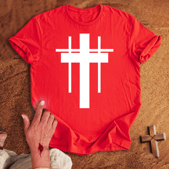 3 Crosses 19 T Shirt - Sport Grey S | Biblical & Scripture Inspired Apparel | Jesus Monk