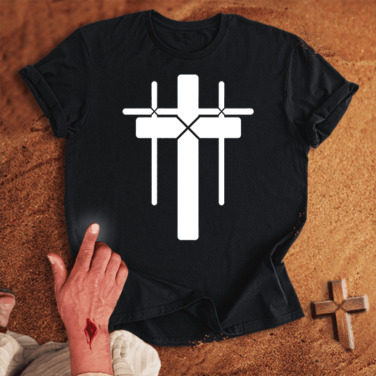 3 Crosses 22 T Shirt - Sport Grey S | Biblical & Scripture Inspired Apparel | Jesus Monk